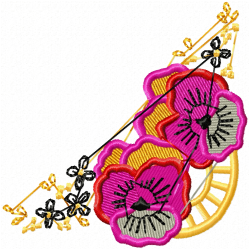 Flowers And Tree Embroidery Design 2